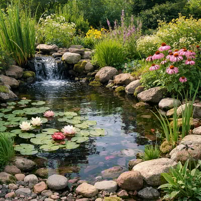 Natural garden pond-1
